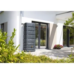 GARANTIA SLIM STONE 500L REGNVANDSBEHOLDER 750X1840X510 MM MØRKEGRÅ