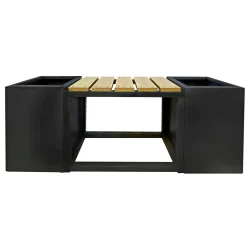 GARDEN LIFE MED 2 PLANTEKASSER HAVEBÆNK SORT 120 CM