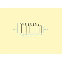 HALLS QUBE LEAN-TO 612 VÆGDRIVHUS 3 MM HÆRDET GLAS SORT 7,1 M2
